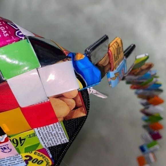 Recycled Candy Wrapper Handmade Purse Size Small - Picture 15 of 15